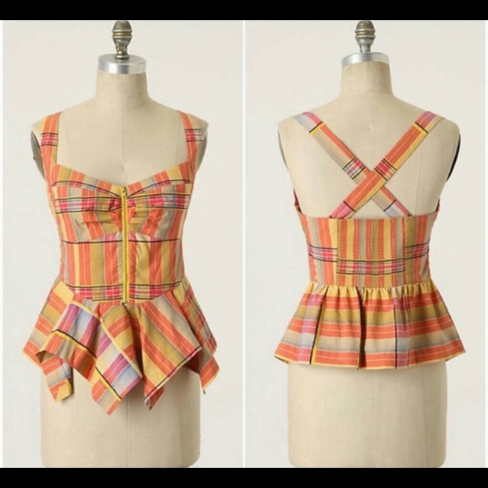 Striped zip-up Anthropologie’s Odille Top sz4/6